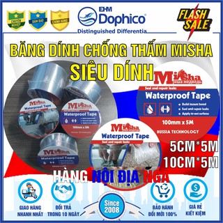 Băng dính chống thấm Misha 10cm/5cm x 5M – Băng kéo chống thấm dột – Bịt rò rỉ ống nước – Sản phẩm nội địa Nga