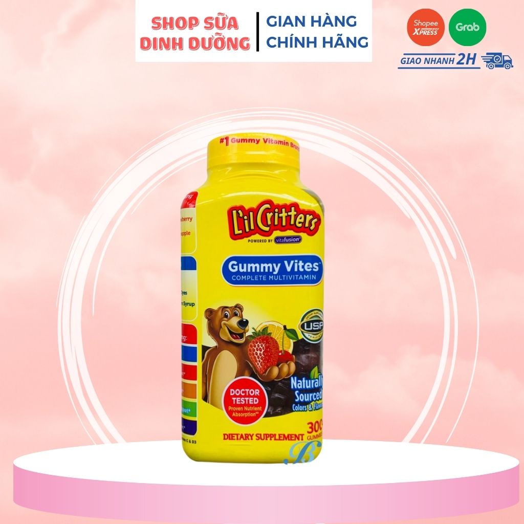 Kẹo dẻo Vitamin L'il Critters Gummy vites 300v / Immune C 290v Mỹ (Date 5/2023)