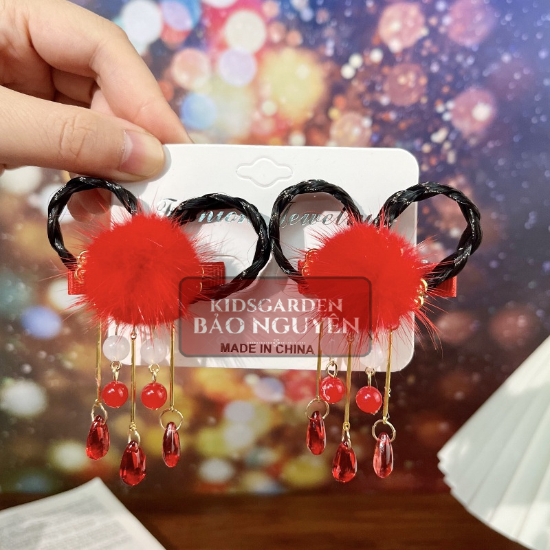 Kẹp tóc đẹp cho bé yêu mẫu có bím tóc giả cổ trang/cosplay - KIDSGARDEN BẢO NGUYÊN