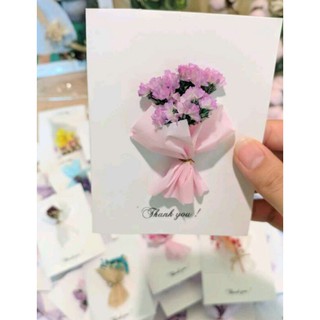 Thiệp hoa khô handmade trang trí, làm quà tặng xinh xắn
