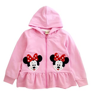 Áo khoác chuột Mickey cho bé gái hồng nhạt