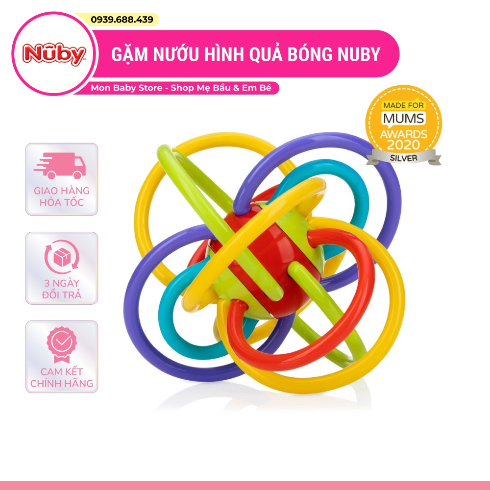 [Chính Hãng] Gặm nướu Nuby hình quả bóng - Đồ chơi gặm nướu cho bé Nuby