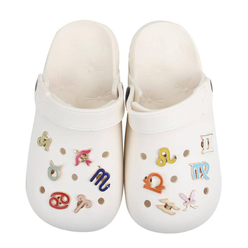 Bộ 12 / 14 Phụ Kiện Tự Làm Xăng đan Bằng Hợp Kim Đính Đá Croc Charms Jibz