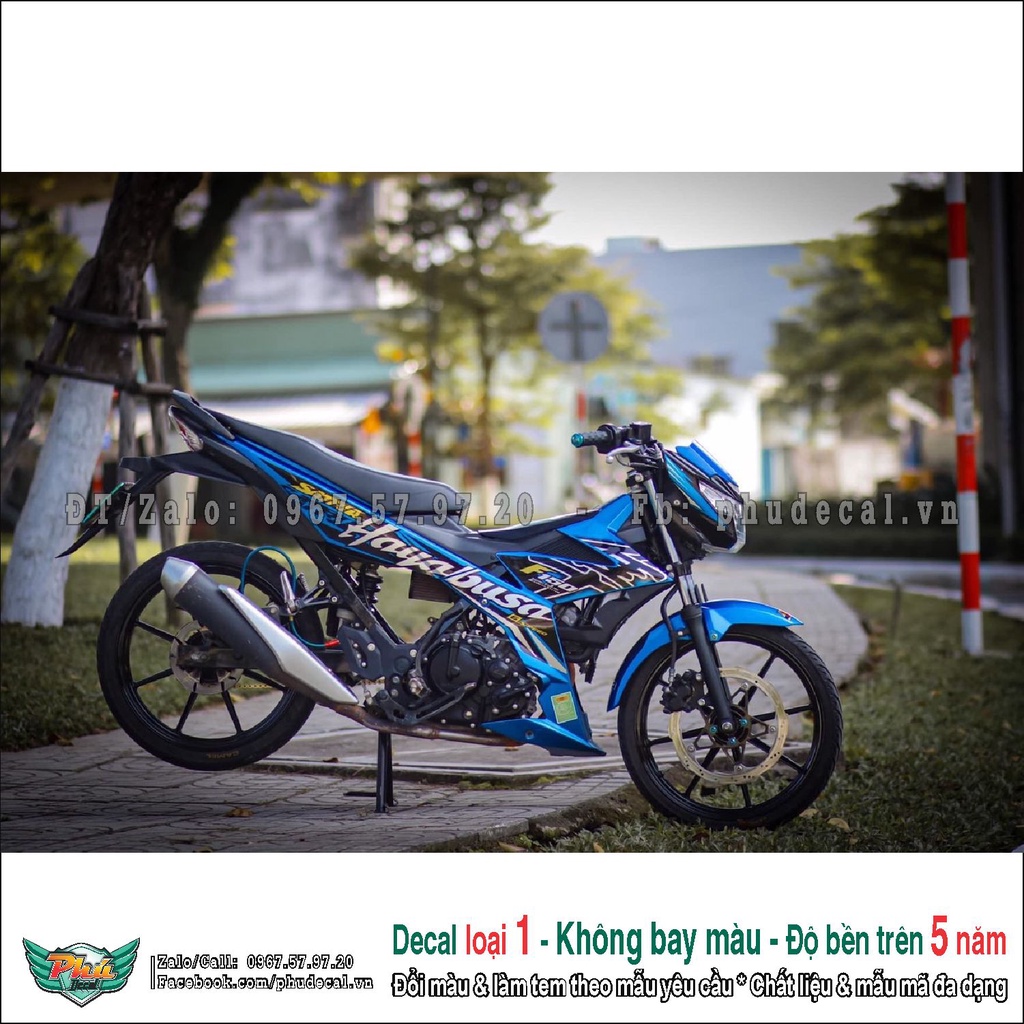 Tem rời Satria xanh đen hayabusa (2)