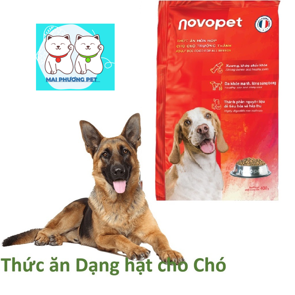 ￼NOVOPET FIB'S 400gr &amp; 1kg (2 loại) Thức ăn cao cấp dạng hạt cho MỌI LOẠI chó (trên 10 tháng tuổi)
