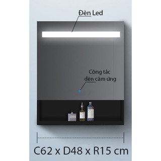 TỦ GƯƠNG PHÒNG TẮM TREO TƯỜNG THÔNG MINH SMHome NT01 - Tích hợp đèn Led và công tắc cảm ứng trên gương