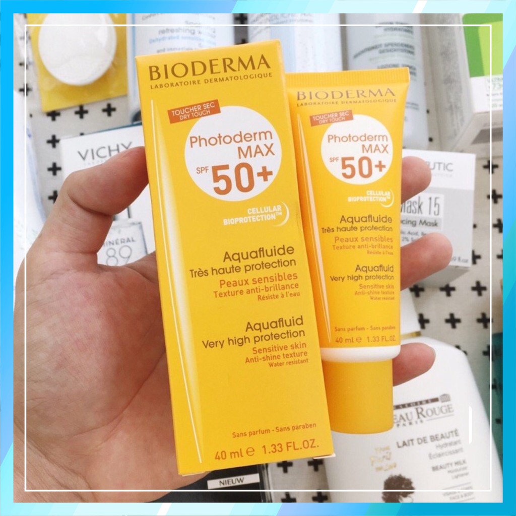 Kem chống nắng Bioderma Photoderm Max Aqua Fluide SPF 50+ dành cho da dầu