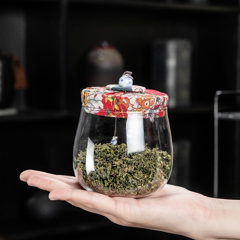 Hũ thủy tinh trang trí nắp vải sang trọng 350ml