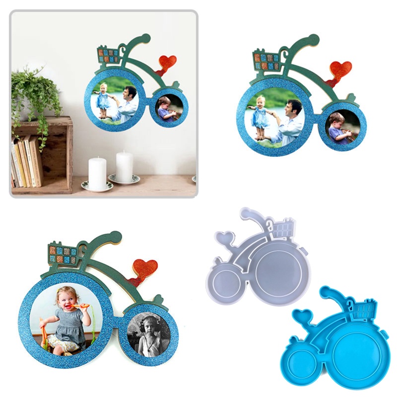 Khuôn Silicone Làm Khung Ảnh Hình Xe Đạp Độc Đáo