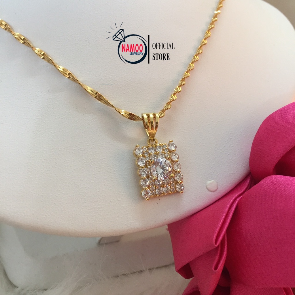 Dây chuyền Mạ Vàng Nữ Đính Đá Trắng Cao Cấp V239 Namoo Jewelry