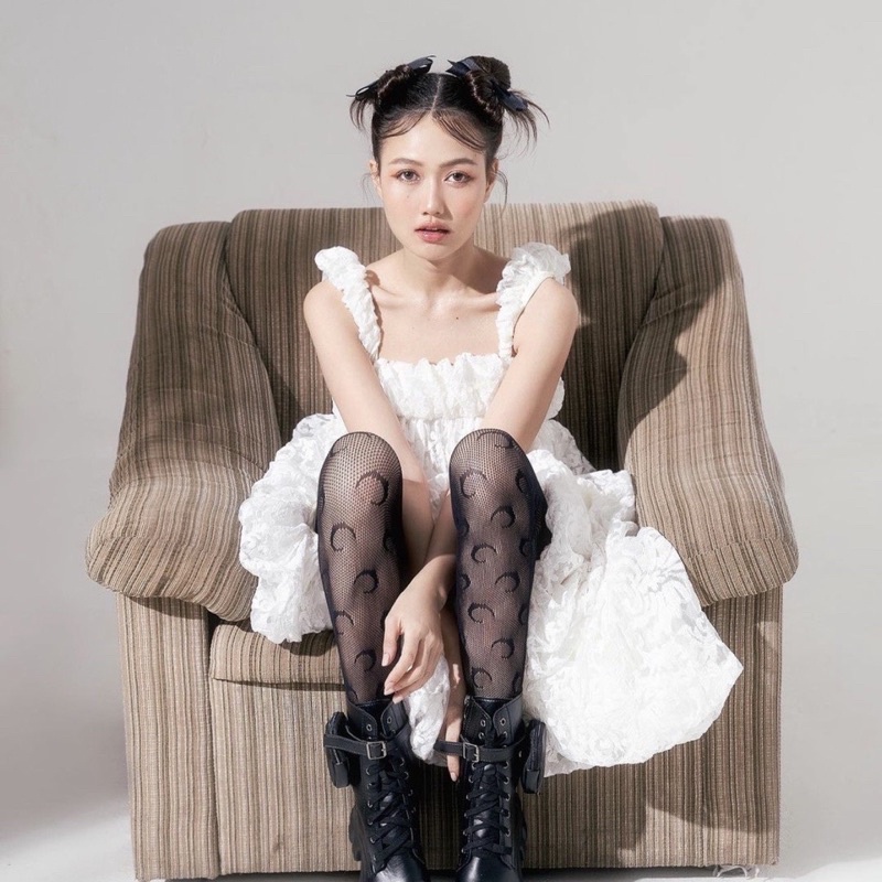 Quần tất lưới siêu dai hoạ tiết mặt trăng ❤️ Tất nữ đùi sexy phong cách Gothic Punk Tất lưới che khuyết điểm by.Lisa
