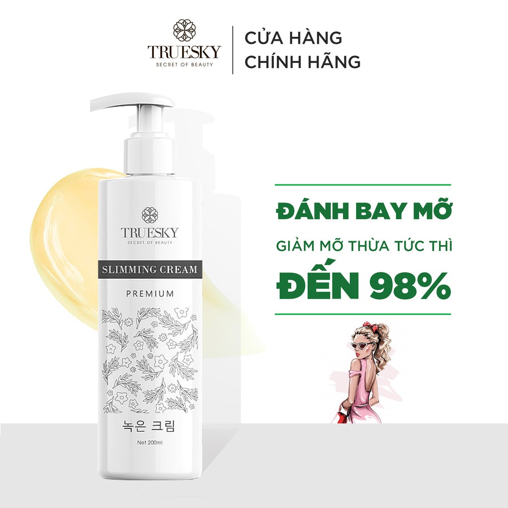 Kem Tan Mỡ Bụng Truesky CHÍNH HÃNG Chiết Xuất Quế Gừng Giúp Giảm Mỡ Bụng Chân Tay Đùi 200ml - BENU