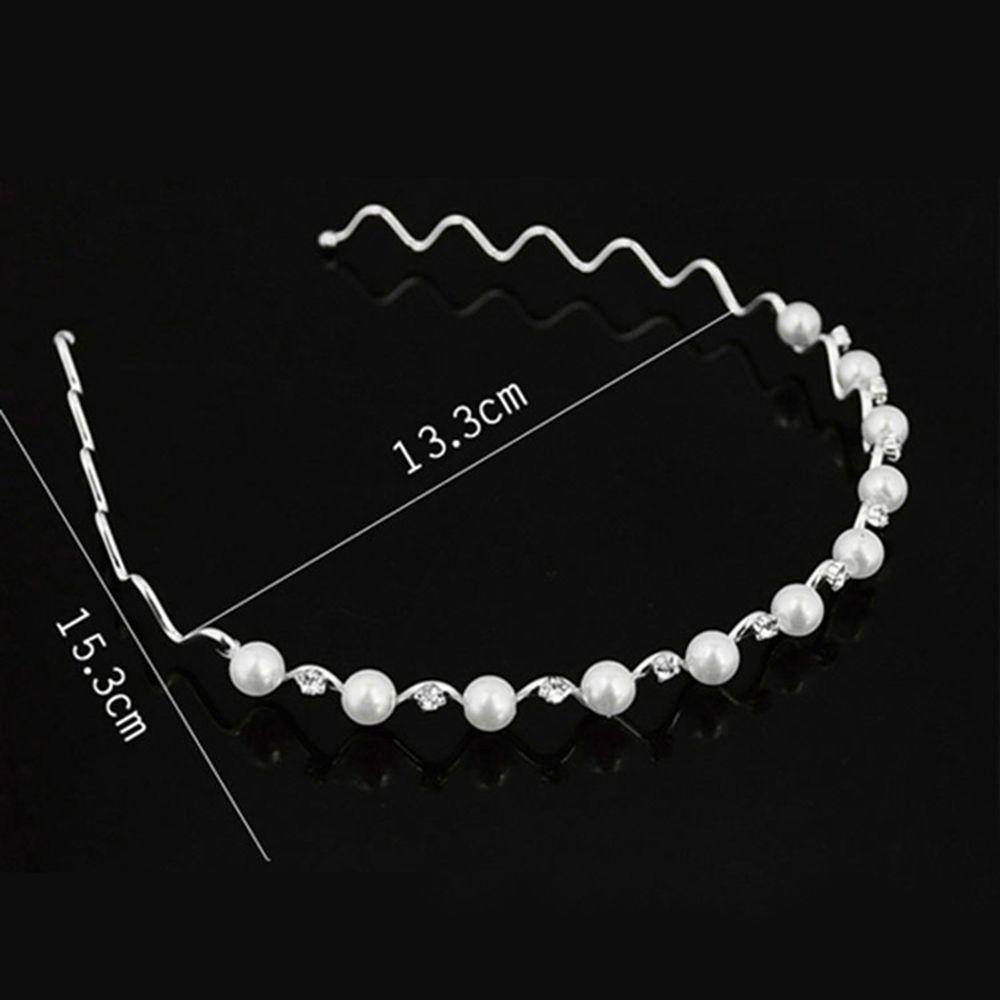 Wmes15h Ngọc Trai|Băng Đô Cài Tóc Dạng Chuỗi Gợn Sóng Chất Lượng Cao|Nhẫn Cưới Kim Loại Mạ Vàng