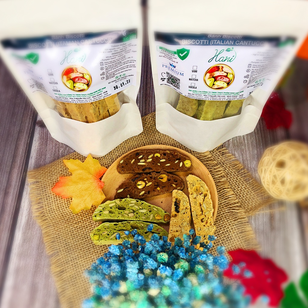 Bánh BISCOTTI 3 vị nguyên cám MẬT ONG dành cho người ăn kiêng, giảm cân, tiểu đường | HANI FOOD | BigBuy360 - bigbuy360.vn