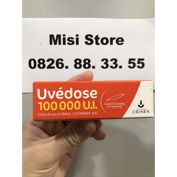 Vitamin D3 Uvedose Liều Cao 100000 UI Của Pháp Cho Bé Từ 18 Tháng, hộp 1 ống