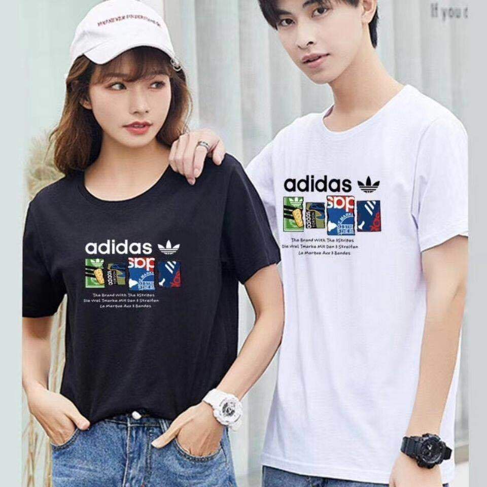 Adidas Summer New European and American Clover in áo thun cotton cổ tròn nam và nữ rời