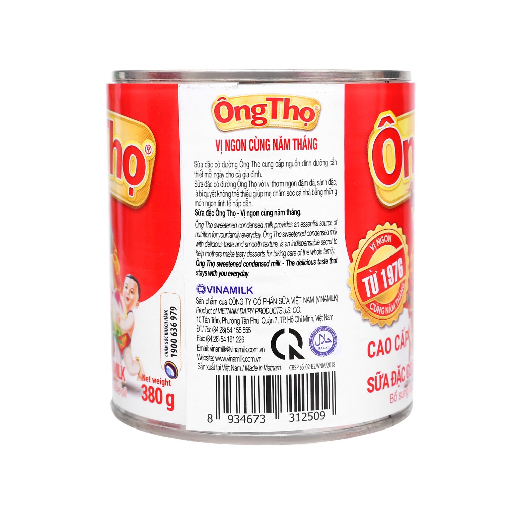 Sữa Đặc Có Đường Ông Thọ Đỏ - Hộp Thiếc 380g