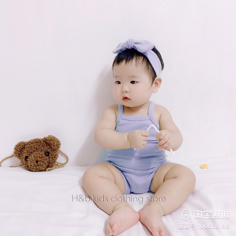 Đồ bộ 2 dây body bé trai bé gái kèm tuban xinh xắn