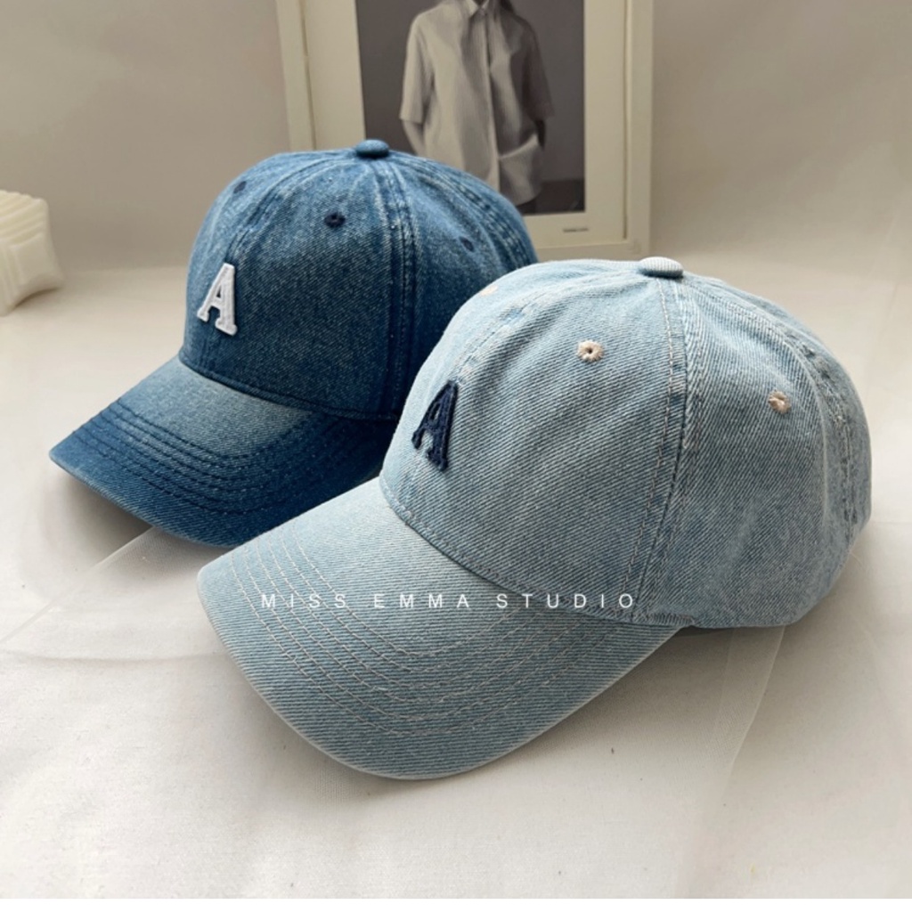 Mũ Lưỡi Trai Denim Vành Cong Mềm Mại Phong Cách Retro Hàn Quốc Dễ Phối Trang Phục Cho Nam Và Nữ