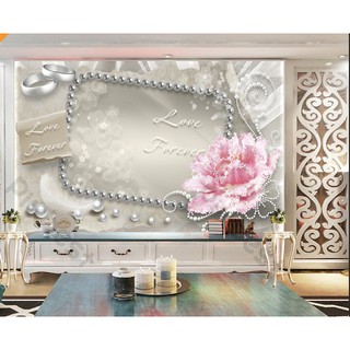 Tranh dán tường Hoa mẫu đơn cao quý sang trọng, tranh dán tường 3d hiện đại (tích hợp sẵn keo) MS641270