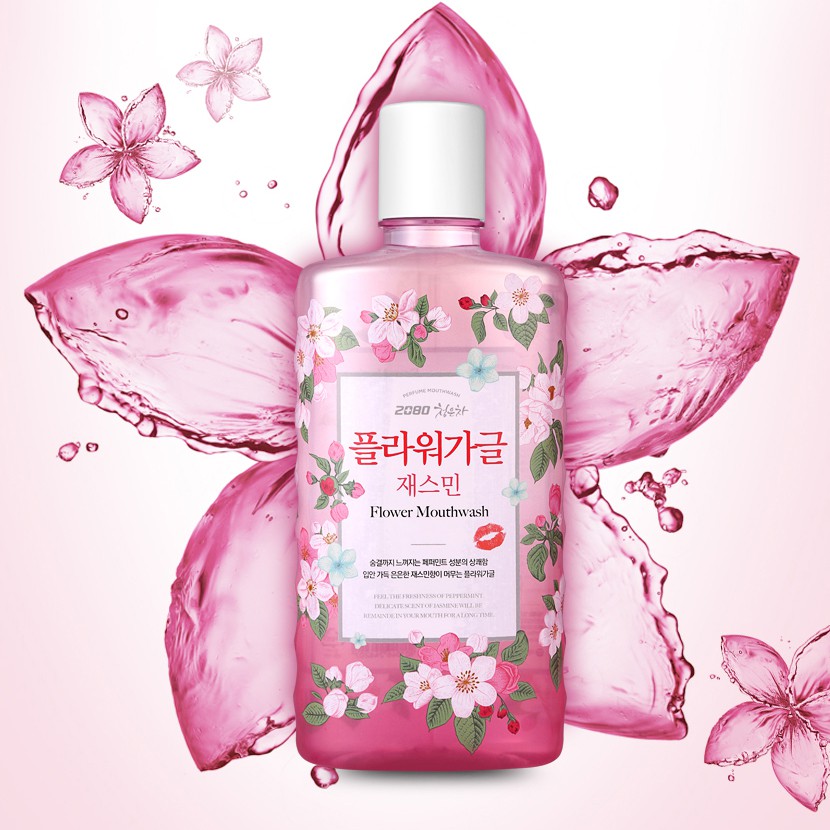 Nước súc miệng ức chế sự phát triển của vi khuẩn gây hôi miệng 2080 FLOWER MOUTHWASH 750ml - Hàn Quốc Chính Hãng