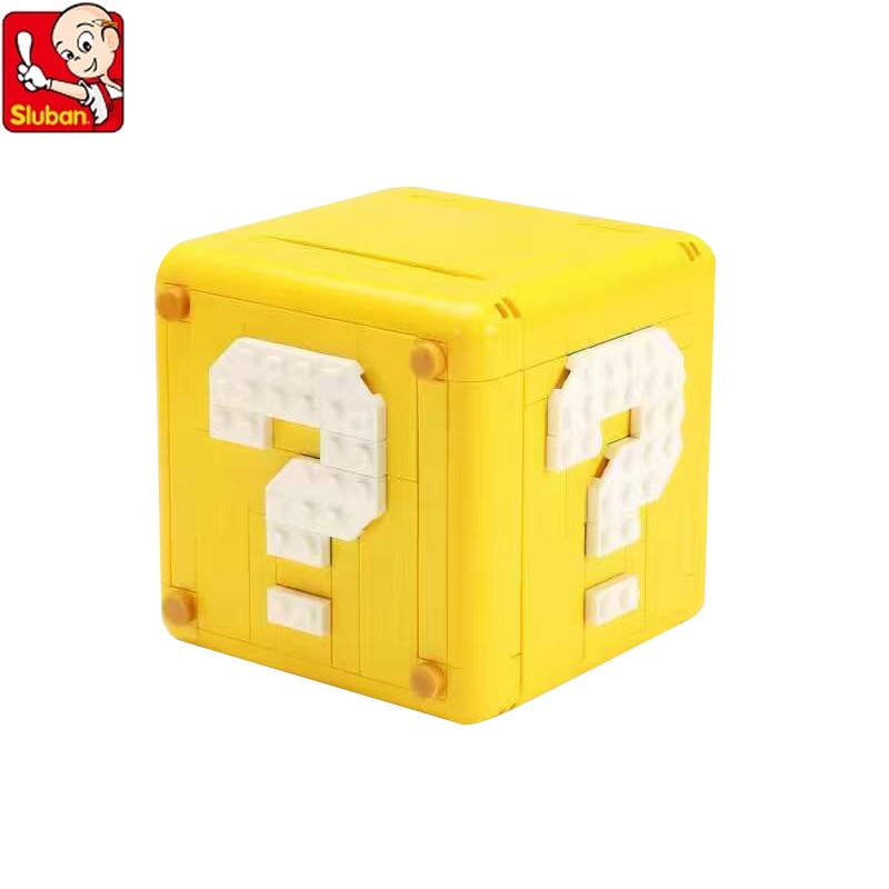 Bộ đồ chơi ghép hình thủ công SLUBAN 71395 680 mảnh hình khối dấu chấm hỏi trong game Super Mario 64 dành cho trẻ em