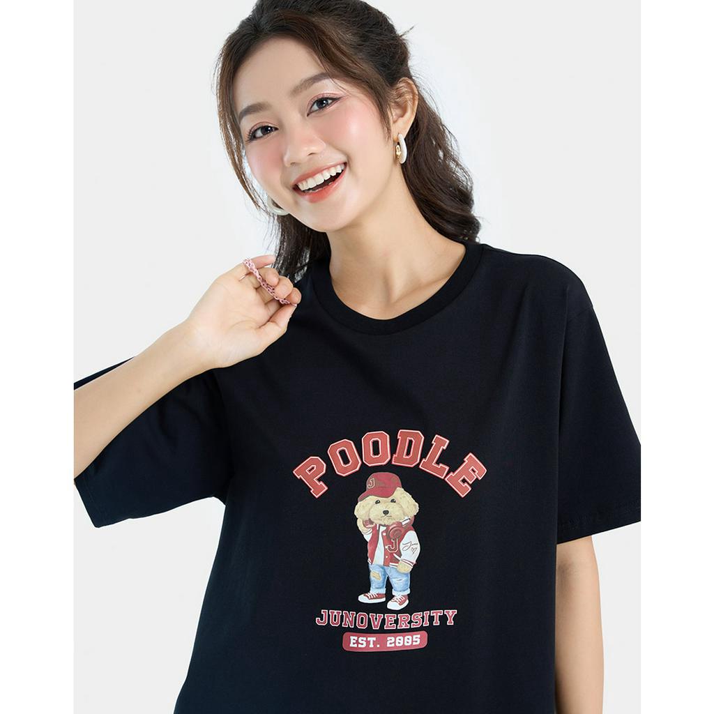Áo Thun Nữ Thời Trang JUNO Form Rộng In Hình Poodle JNATH041
