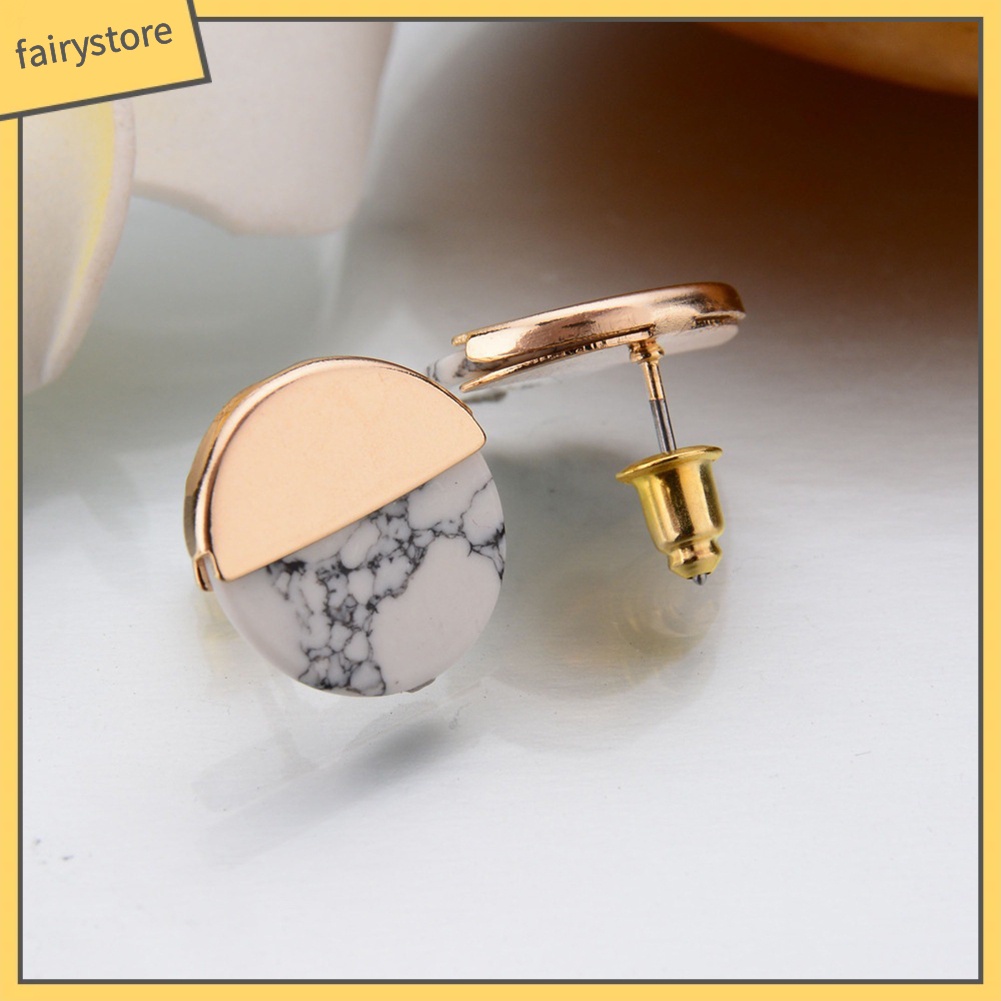 Khuyên tai bản tròn gắn đa thời trang cho nữ