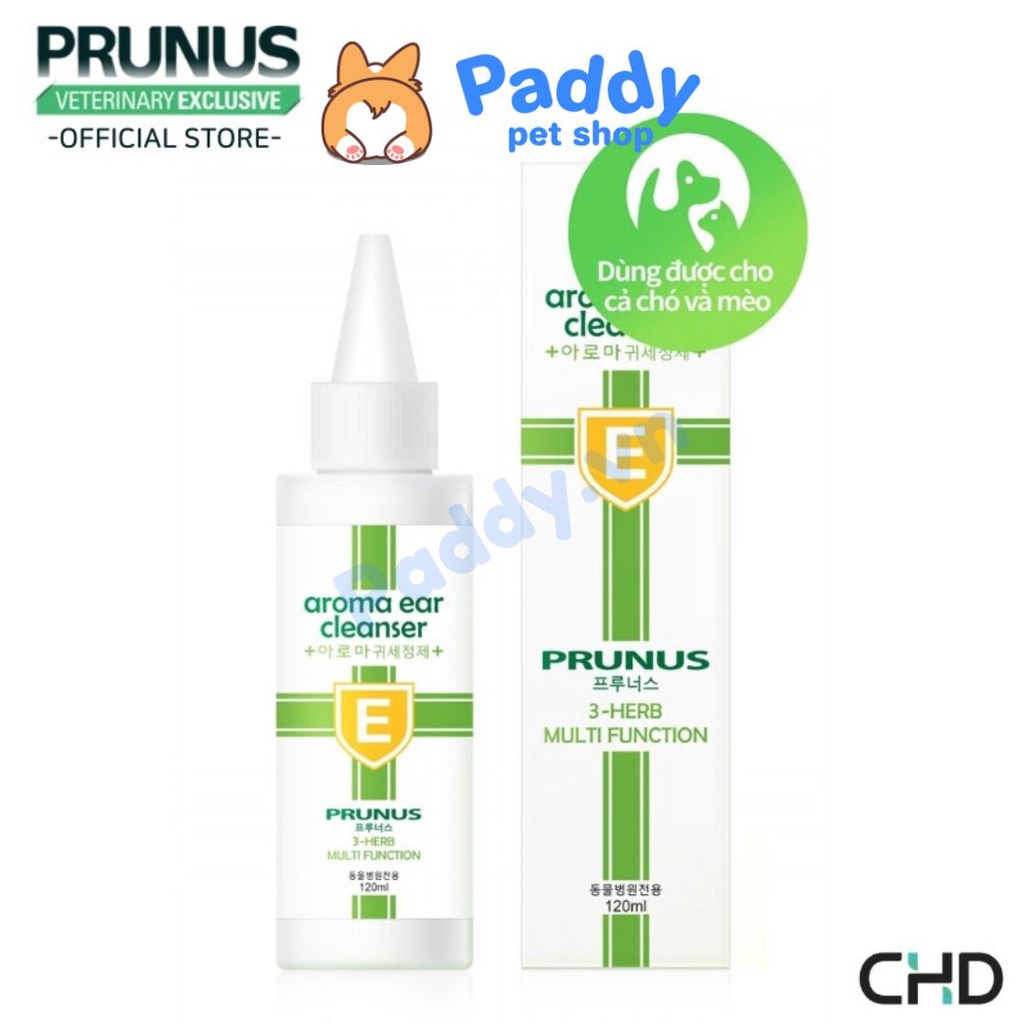 Vệ Sinh Tai Chó Mèo Prunus Aroma Ear Cleaner 120ml (Hàn Quốc)