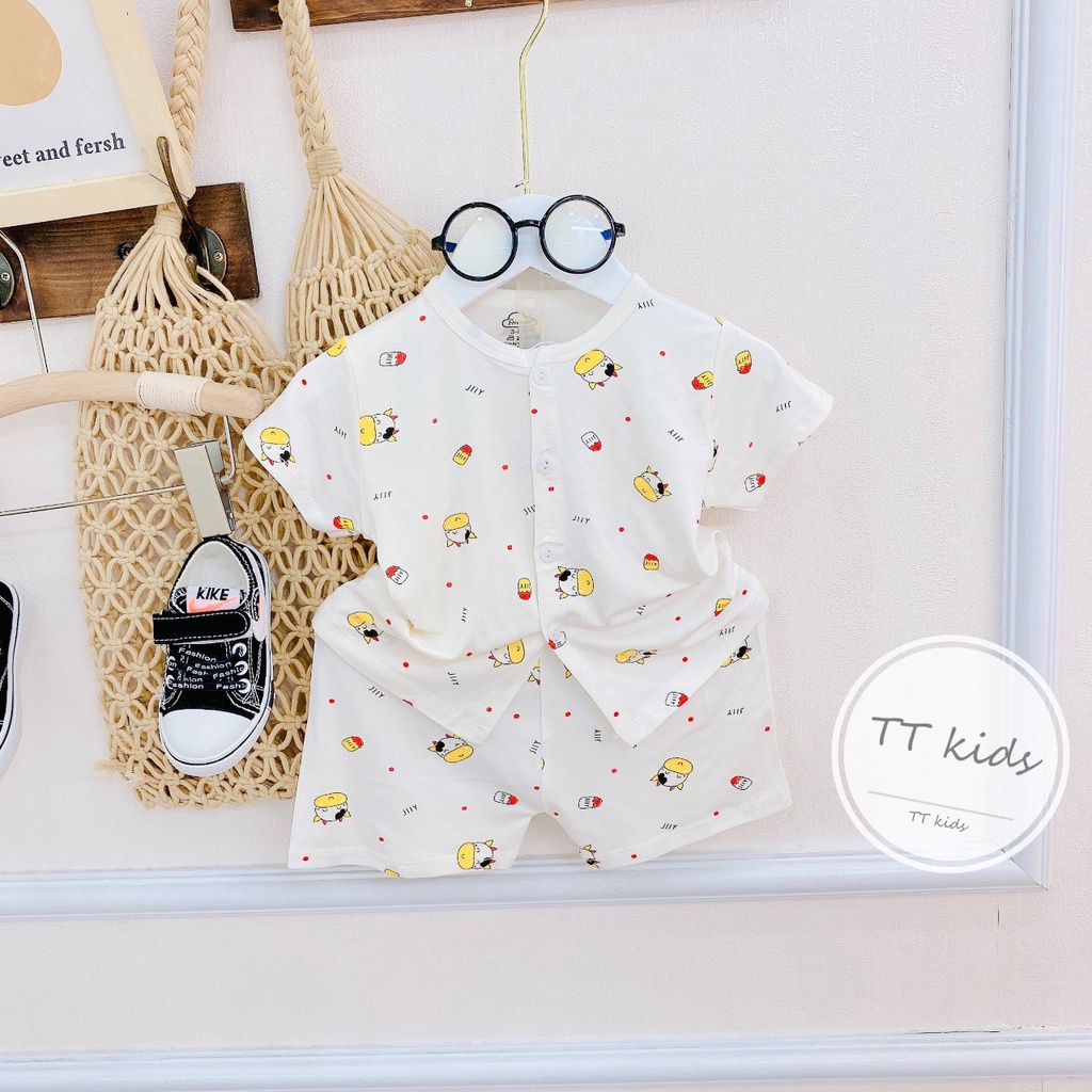 Bộ Cộc Tay Cài Cúc Thun Lạnh Petit Avaslew Cho Bé Sơ Sinh Mềm Mát - Quần Áo Cho Bé Trai Bé Gái Sơ Sinh 4-14KG
