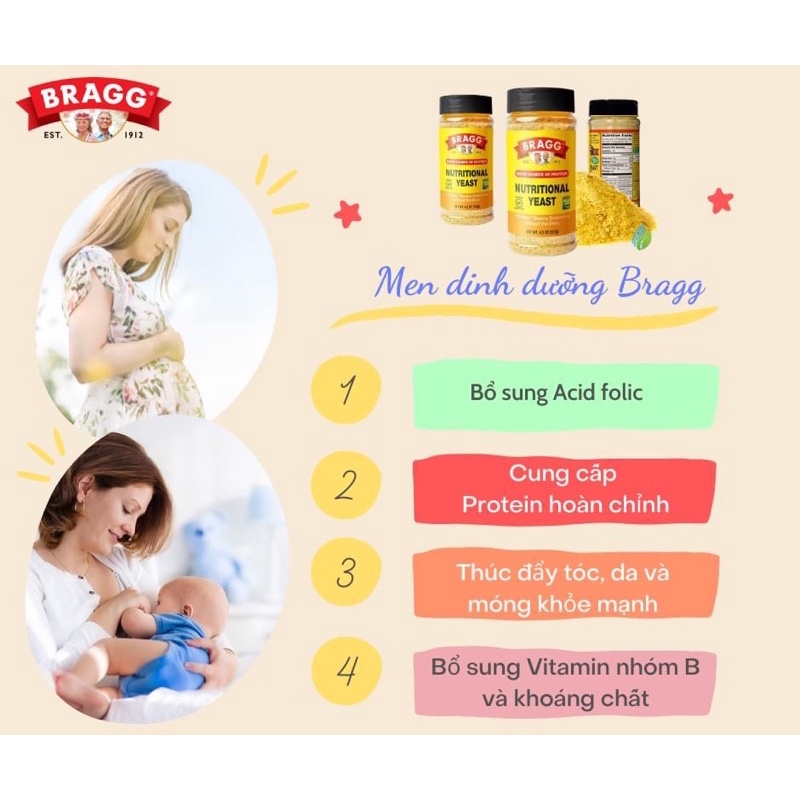 Men dinh dưỡng Bragg Nutritional Yeast 127g Mỹ