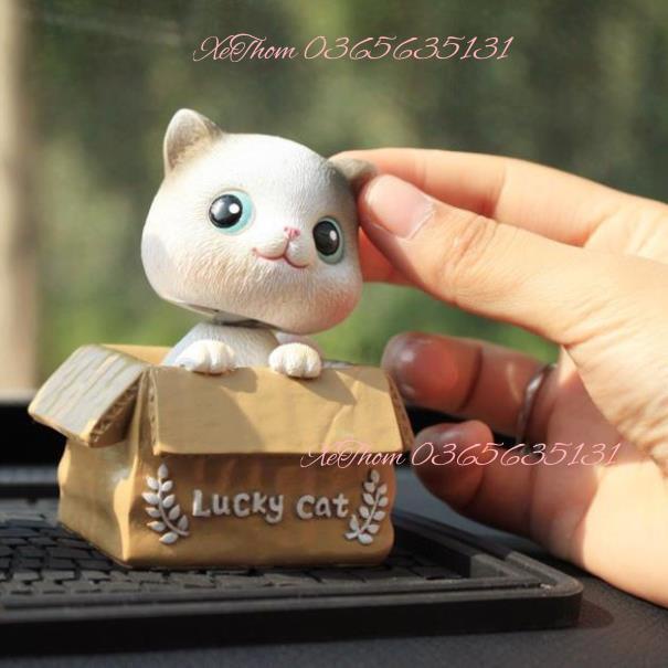 Trang trí ô tô Decor mèo lucky cat dễ thương trang trí taplo ô tô, phụ kiện xe hơi