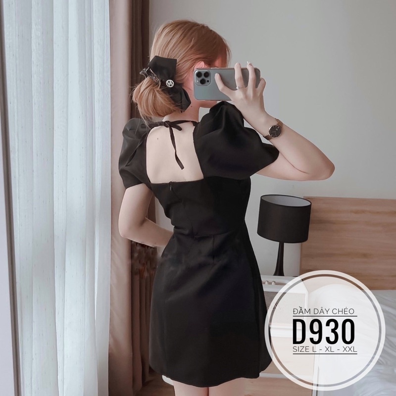 ẢNH THẬT  MINSTORE Bigsize Đầm cổ vuông dây chéo D930