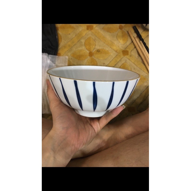Bát Tô Sứ Hoạ Tiết Kẻ Trúc Dày Dặn, Hàng Cao Cấp