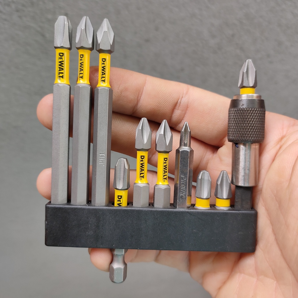 Bộ Mũi Vít DEWALT VẶN TAY_12 Món_Bao Gồm Hộp Đựng Và Đế Gài Sản Phẩm