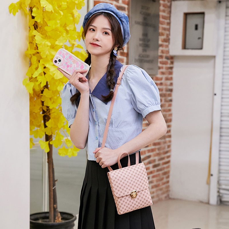 Ba lô mini nữ da pu đeo chéo đeo vai tote da thời trang cao cấp giá rẻ nl.Store B02
