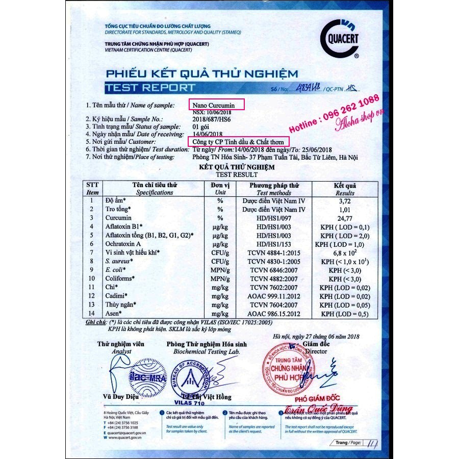 NANO CURCUMIN 3HTD 50G Xuất xứ: Công ty CP Tinh dầu và Chất thơm - Enteroil