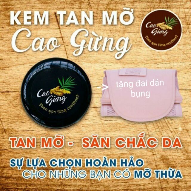 kem tan mỡ bụng Cao Gừng ( tặng 1 đai dán bụng)