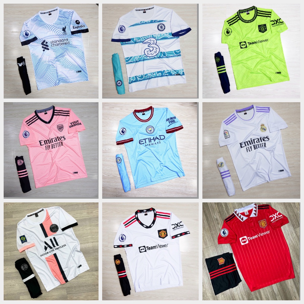 Đồ đá banh nam nữ siêu đẹp - Mẫu CLB thun lạnh mới nhất mùa 2022 - 2023.