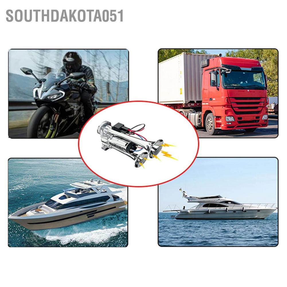 Còi hơi kép 12V 130dB siêu lớn áp suất mạnh cho xe hơi/ xe tải