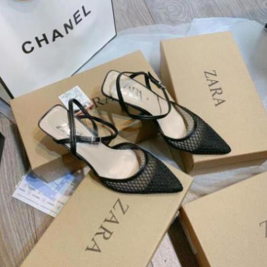 ( Bão Sale ) Sandal bít mũi zara lưới cao cấp có hộp ! NEW ⁶ ' .