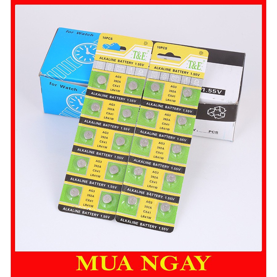 Pin đồng hồ cúc áo LR44 AG13 LR41 AG3 CR2032 loại tốt: 10 viên