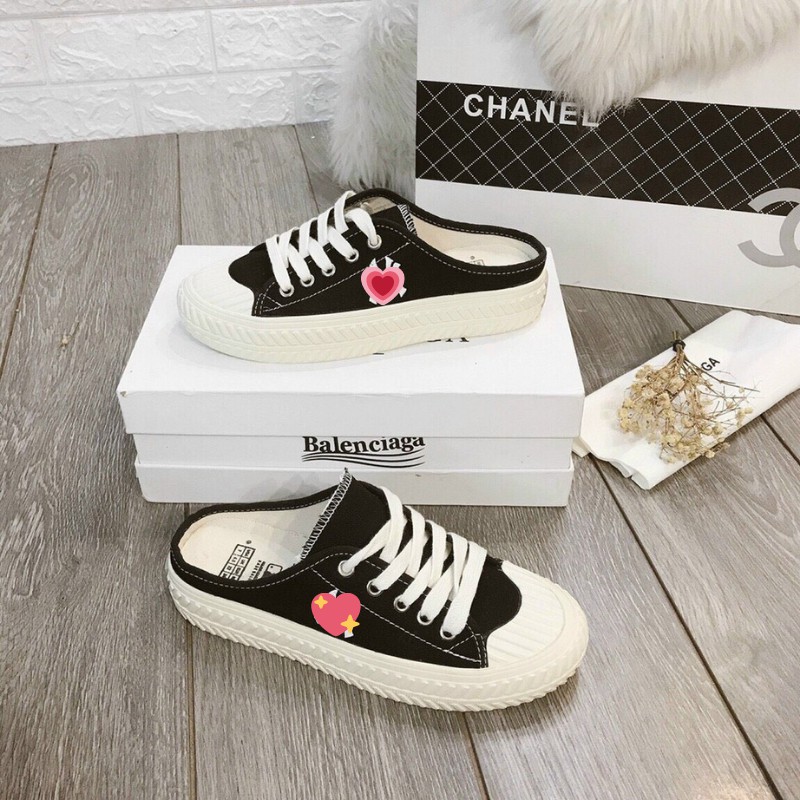 Sục Mlb NY nữ, giày sục đạp gót mũi tròn NY cao cấp full box bill free ship toàn quốc