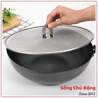 Nắp chắn văng dầu, lưới chống bắn dầu mỡ chiên rán, gian bếp sạch sẽ, không phải lau chùi mệt mỏi