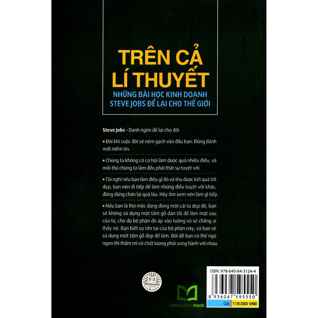 Sách Trên Cả Lí Thuyết - Những Bài Học Kinh Doanh Steve Jobs Để Lại Cho Thế Giới