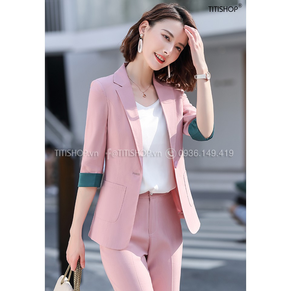 Aó vest Nữ Titishop ACC655 Hồng tay lỡ