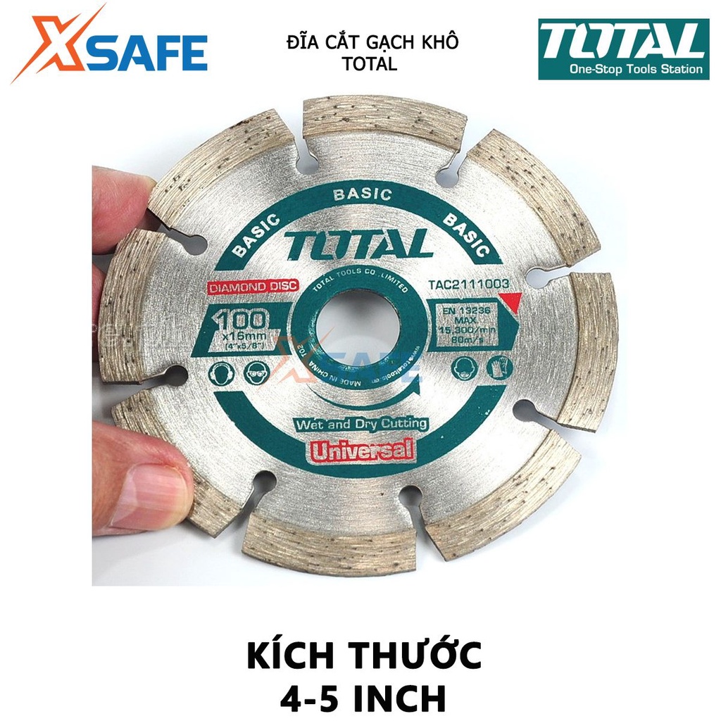 Đĩa cắt gạch khô TOTAL Đĩa cắt mini đủ size, chiều rộng lưỡi 7.5mm, dùng để cắt gạch ngói công nghiệp -