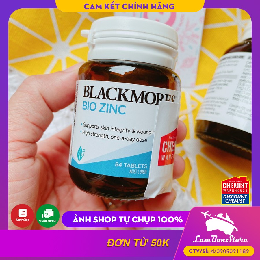 [TEM CHEMIST] KẼM BLACKMORES Bio Zinc 84 viên Úc