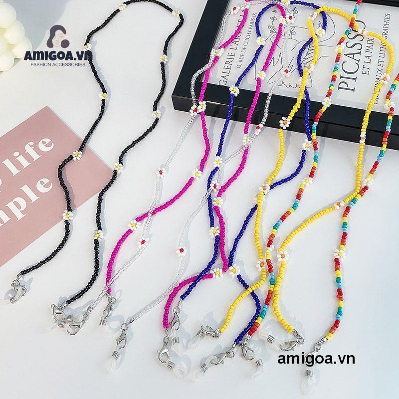 ✨✨Chuỗi Hạt Gạo Dệt Kim Và Hoa Nhỏ Đa Năng Làm Mặt Nạ Mắt Kính Cho Trẻ Em