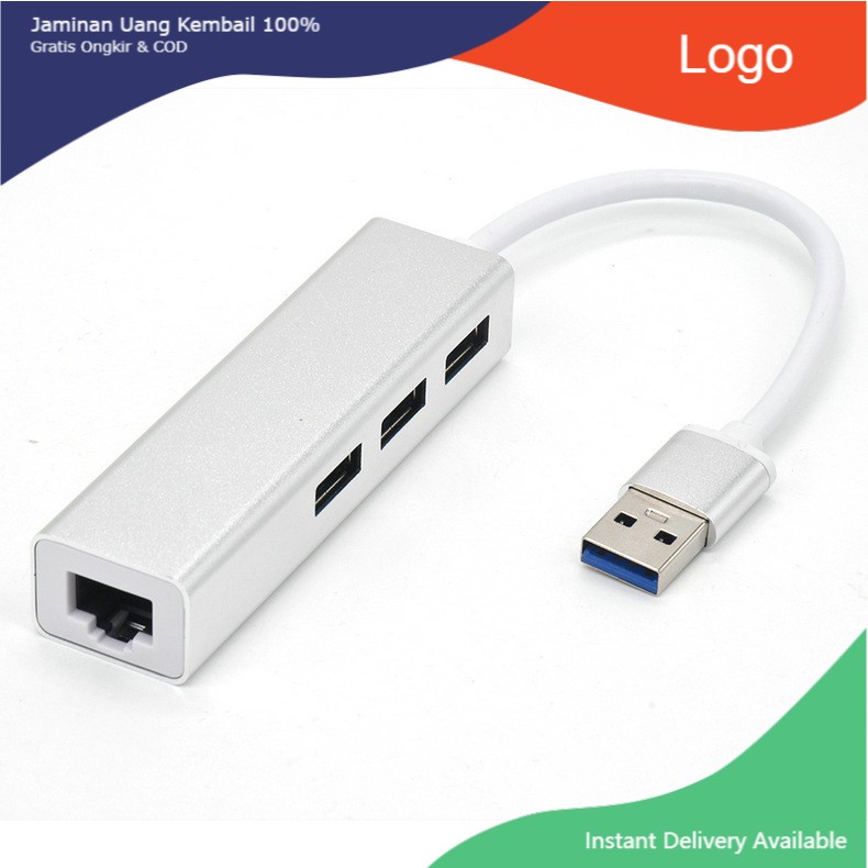 HUB USB chia 1 ra 3 cổng USB 3.0 và 1 cổng LAN 100Mbps vỏ nhôm